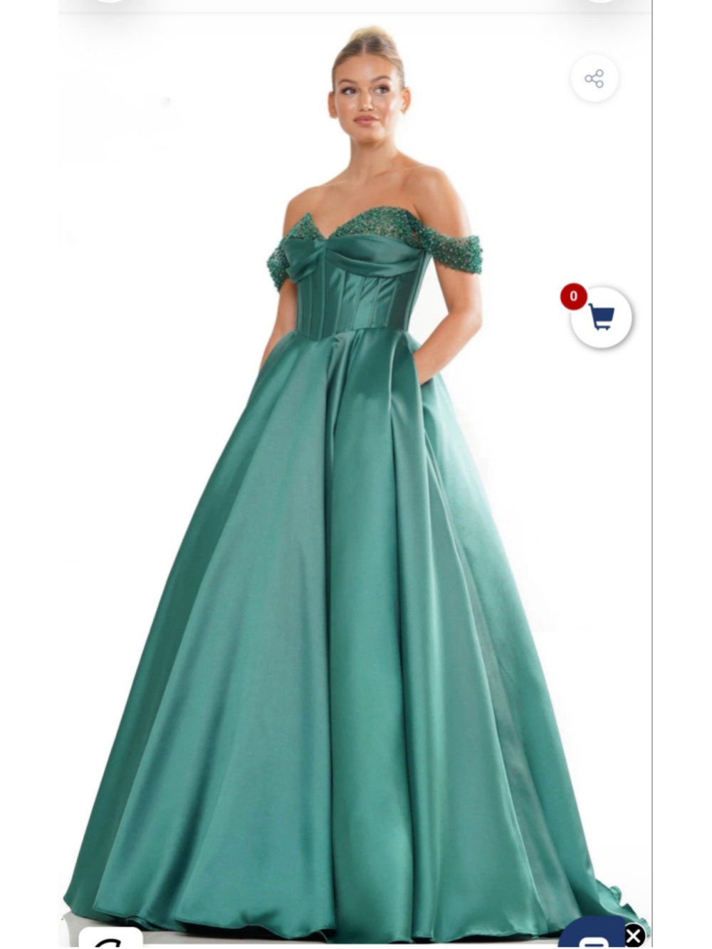 Women's Colors Emerald Green Prom Dress Size 2